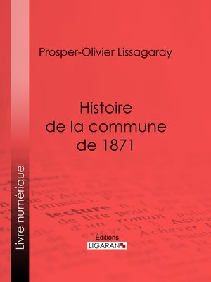 cover image of Histoire de la commune de 1871